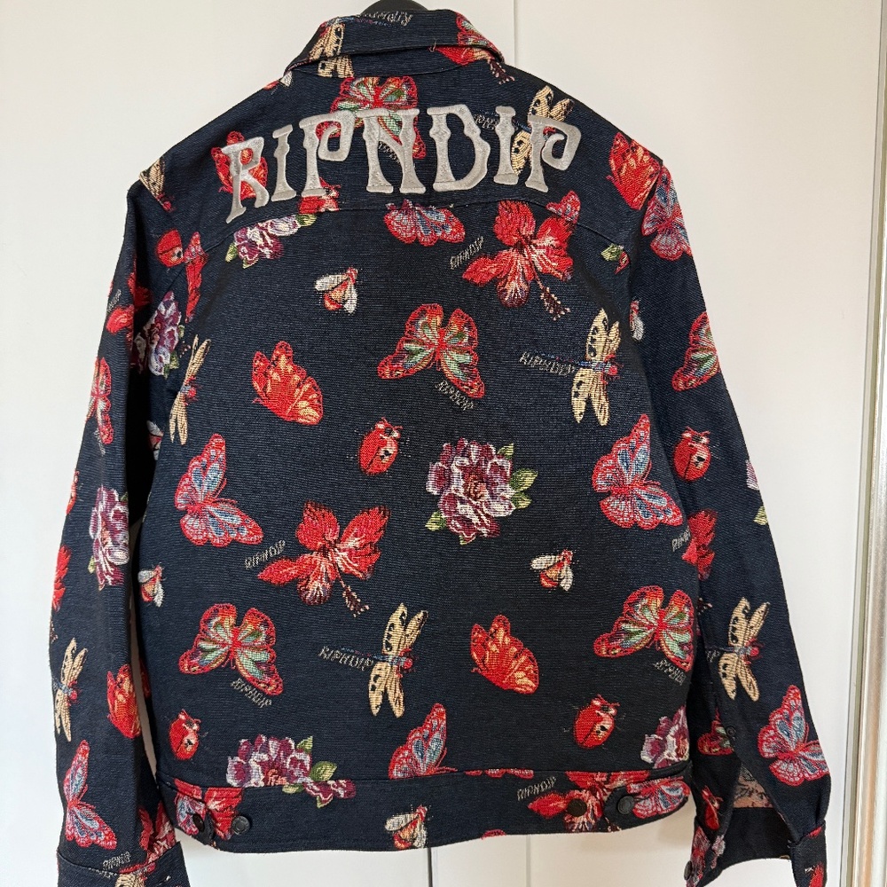 RipnDip deep Navy Denim Jacket w/embrodery